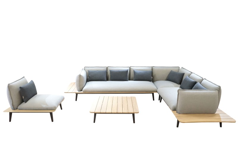L Shape Fabric Sofa Set