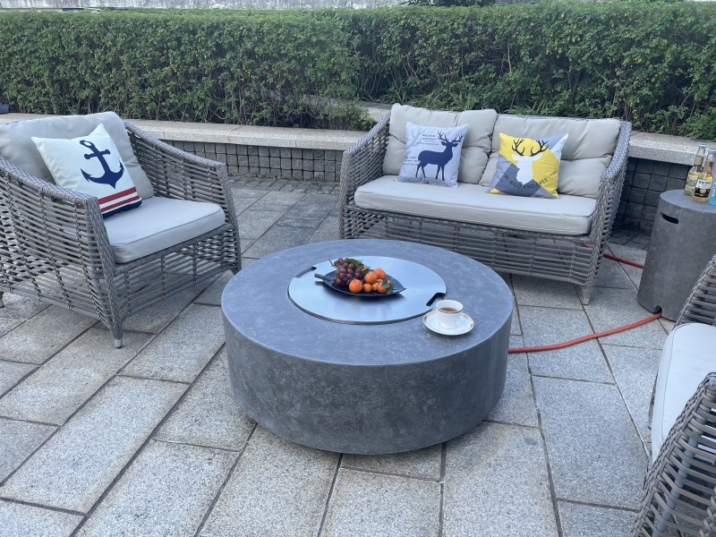 Cylindrical Fire Pit Table