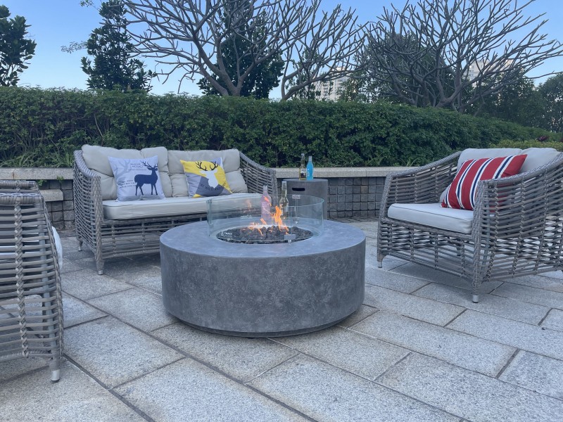 Cylindrical Fire Pit Table