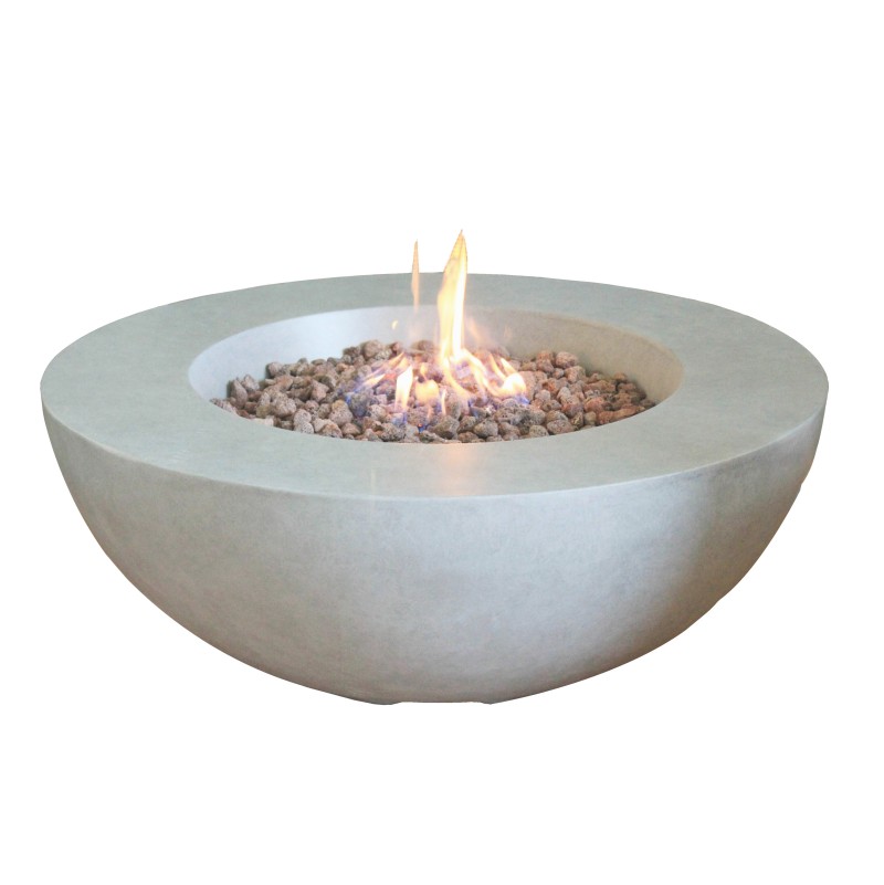 Half-Round Table With Round Fire Pit