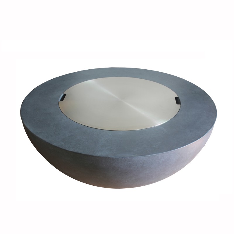 Half-Round Table With Round Fire Pit