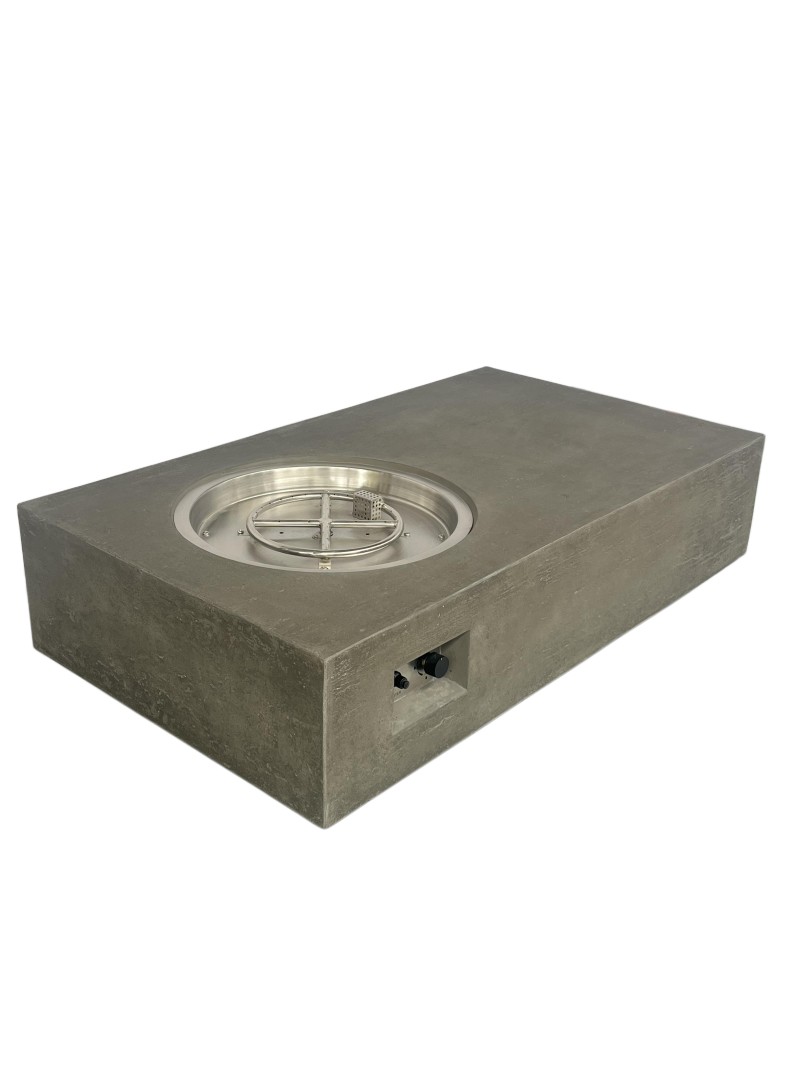 Rectangular Table With Round Fire Pit