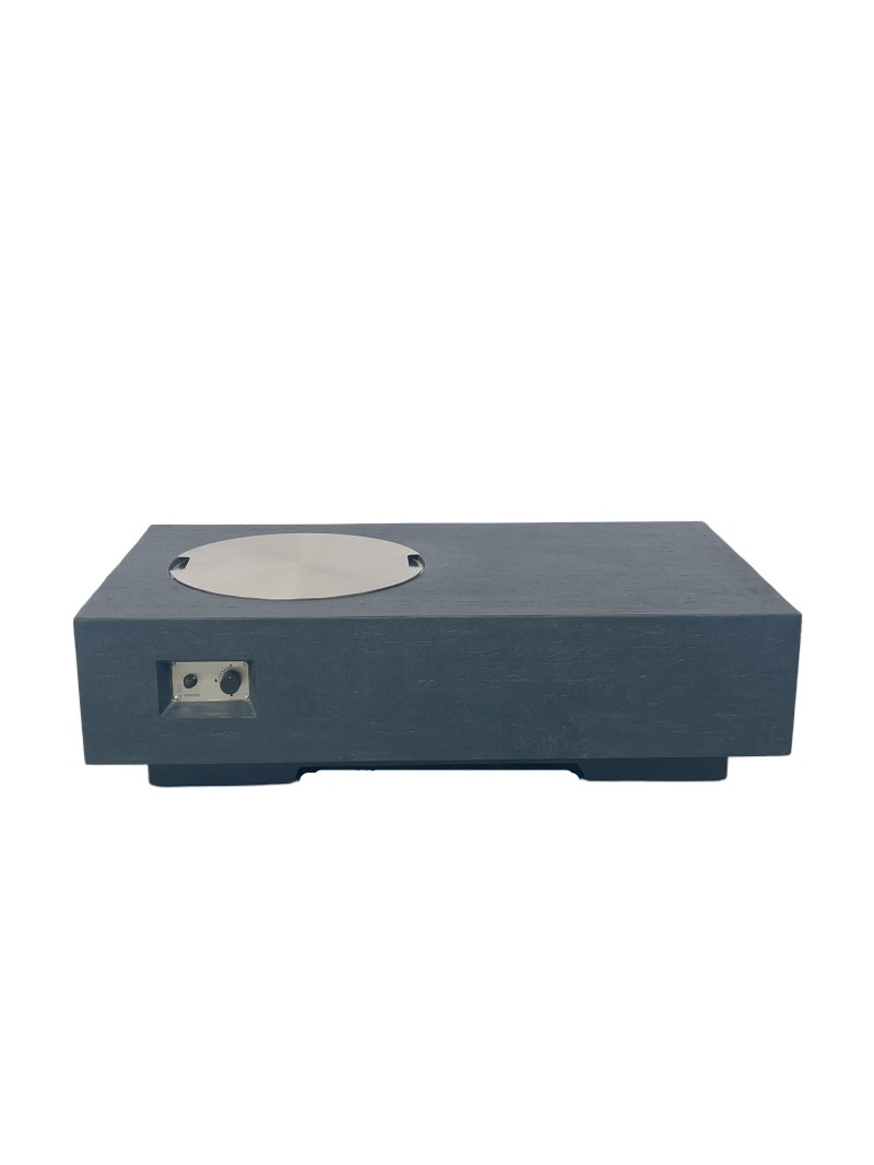 Rectangular Table With Round Fire Pit